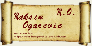 Maksim Ogarević vizit kartica